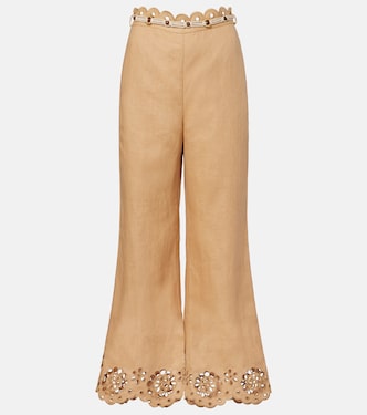 Awaken linen cropped flared pants | Zimmermann