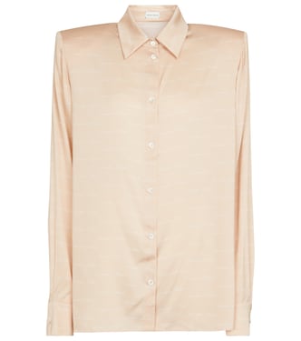 Logo-print stretch-silk shirt | Magda Butrym