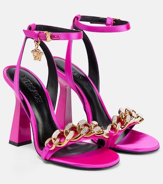 Medusa Chain satin sandals | Versace