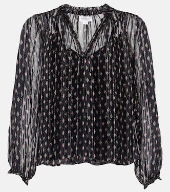 Semi-sheer cotton-blend blouse | Velvet