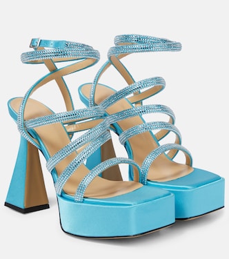 Sydney embellished satin platform sandals | Mach & Mach