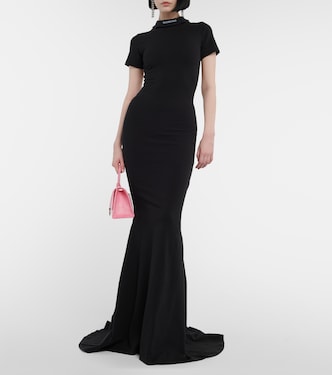 Vestido largo en mezcla de algodón | Balenciaga