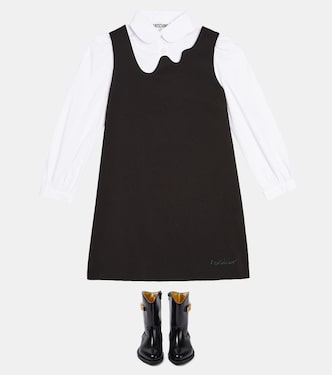 Logo patent leather cowboy boots | Moschino Kids