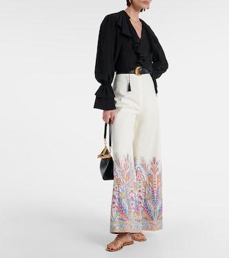 Pantaloni a gamba larga in misto cotone con stampa | Etro