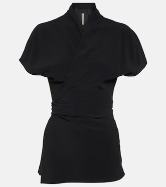 Laura silk-blend crêpe wrap top | Rick Owens