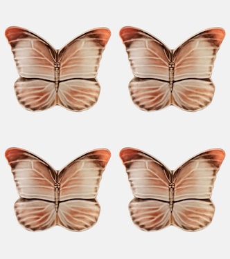Cloudy Butterflies set of 4 side plates by Claudia Schiffer | Bordallo Pinheiro