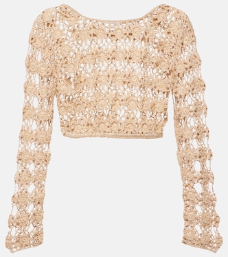 Top cropped Bella in crochet di cotone | Anna Kosturova