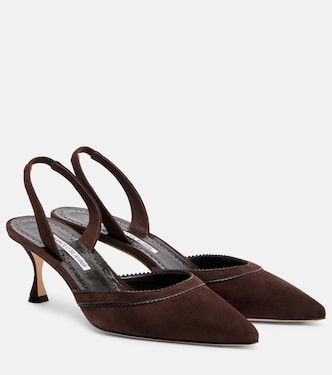 Brontiasli 50 suede slingback pumps | Manolo Blahnik