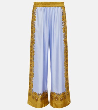 Pantaloni a palazzo in twill di seta | La DoubleJ