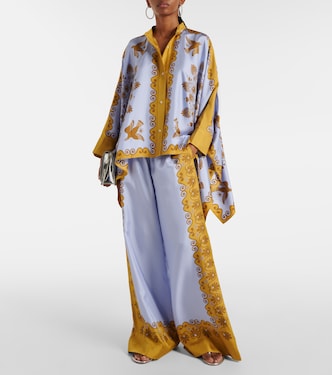 Printed silk twill palazzo pants | La DoubleJ