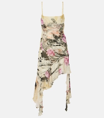 Robe asymétrique imprimée en crêpe | Acne Studios
