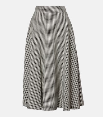 Falda midi de mezcla de lana con pata de gallo | Dolce&Gabbana