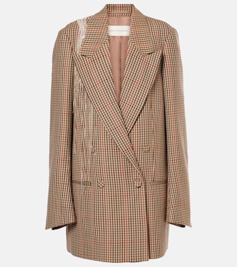 Embellished checked wool blazer | Dries Van Noten