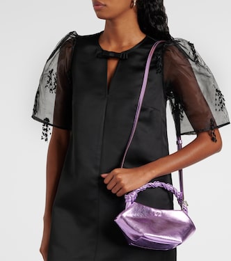 Sac Bou Mini en cuir métallisé | Ganni