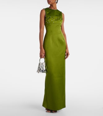 Verzierte Robe Amadine aus Satin | Emilia Wickstead