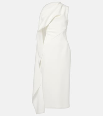Bridal Edith draped crêpe midi dress | Roksanda