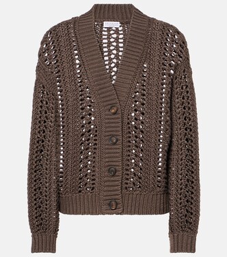 Open-knit cotton cardigan | Brunello Cucinelli
