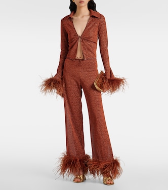 Pantaloni Lumière Plumage con piume | Oséree