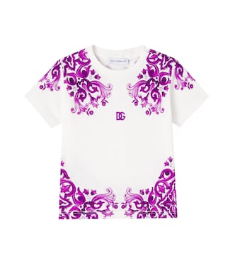 Baby DG Majolica cotton jersey T-shirt | Dolce&Gabbana Kids