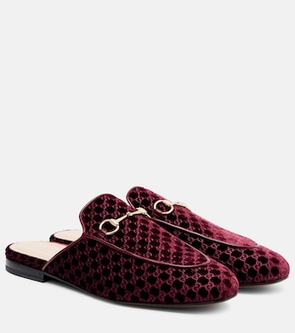 Mules Princetown de terciopelo con Horsebit | Gucci