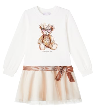 Embellished printed cotton-blend tulle dress | Monnalisa