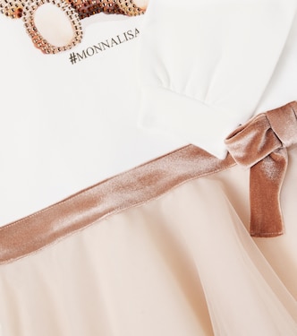 Embellished printed cotton-blend tulle dress | Monnalisa