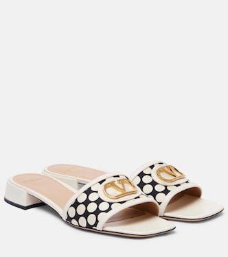 Mules VLogo en cuir à pois | Valentino Garavani