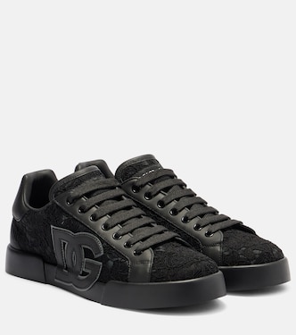 Zapatillas Portofino de piel con encaje | Dolce&Gabbana