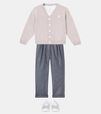 Embroidered cashmere cardigan | Brunello Cucinelli Kids