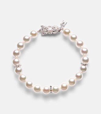 18kt gold bracelet with diamonds and pearls | Mikimoto