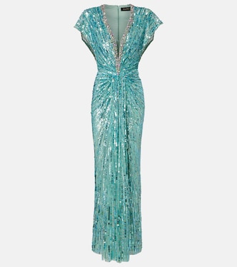 Vestido de fiesta Lacie fruncido y adornado | Jenny Packham