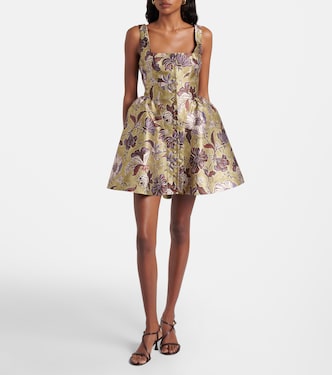Citron Flounce floral minidress | Alémais