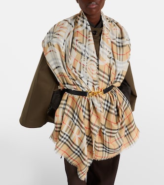 EKD Burberry Check wool and silk scarf | Burberry