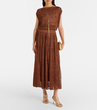 Awaken lamé lace midi skirt | Zimmermann