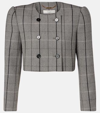 Checked cropped wool jacket | Chloé