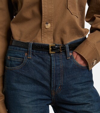 Cassandre croc-effect leather belt | Saint Laurent