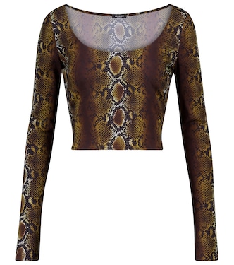 Snake-print crop top | Versace