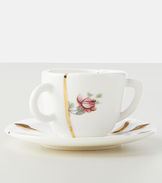 Kintsugi espresso cup and saucer set by Marcantonio Raimondi Malerba | Seletti