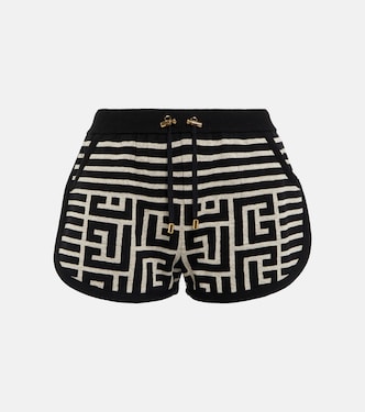 Shorts Monogram in misto lana e lino | Balmain