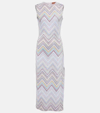 Zig-zag bouclé knit midi dress | Missoni