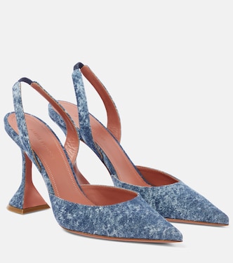 Slingback-Pumps Holli aus Denim | Amina Muaddi