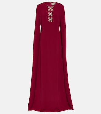 Robe longue en crêpe à ornements | Elie Saab
