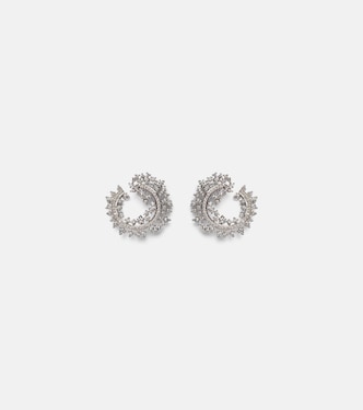 Orecchini Scatter Edge in oro bianco 18kt con diamanti | Ananya