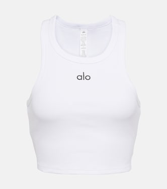 Aspire cropped cotton-blend tank top | Alo Yoga