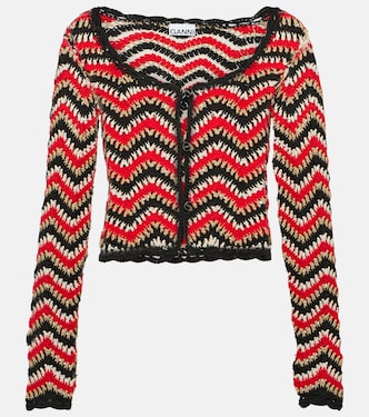 Cardigan cropped in crochet di cotone  | Ganni