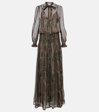 Maxikleid aus einem Seidengemisch | Saint Laurent