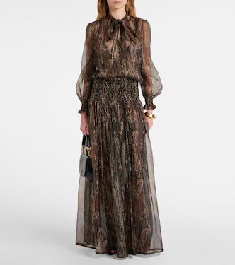 Maxikleid aus einem Seidengemisch | Saint Laurent