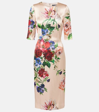 Floral satin midi dress | Dolce&Gabbana