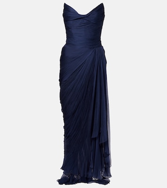 Vestido corsé de fiesta Heidi de seda fruncido | Maria Lucia Hohan