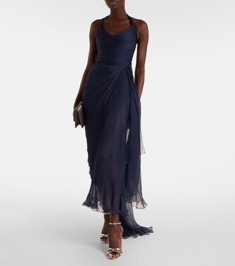 Vestido corsé de fiesta Heidi de seda fruncido | Maria Lucia Hohan